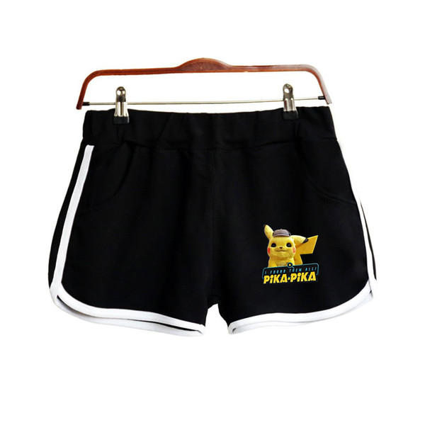 Anime Detective Pikachu Shorts Women Fashion Kpop Harajuku Go Shorts Ladies Casual Summer Cotton