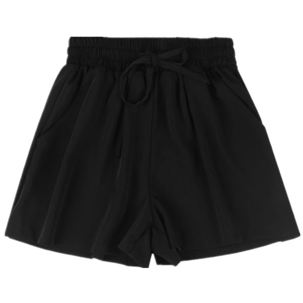 Women's summer super large size slim shorts fashion loose black shorts