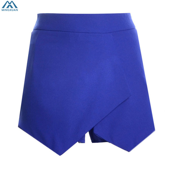 Cross Stacked Irregular Leisure Solid Mid-waist Straight Zipper Fly Casual Shorts Ladies' Wear Short Femme New Arrival