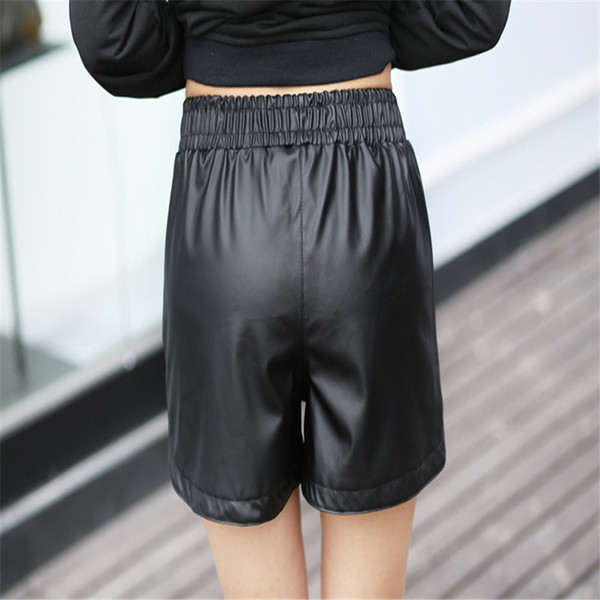 Leggings High Waist Shorts Women PU Leather Elastic Tights Slim Safety Pants Fashion Sexy Breeches Clubwear Women's Clothing