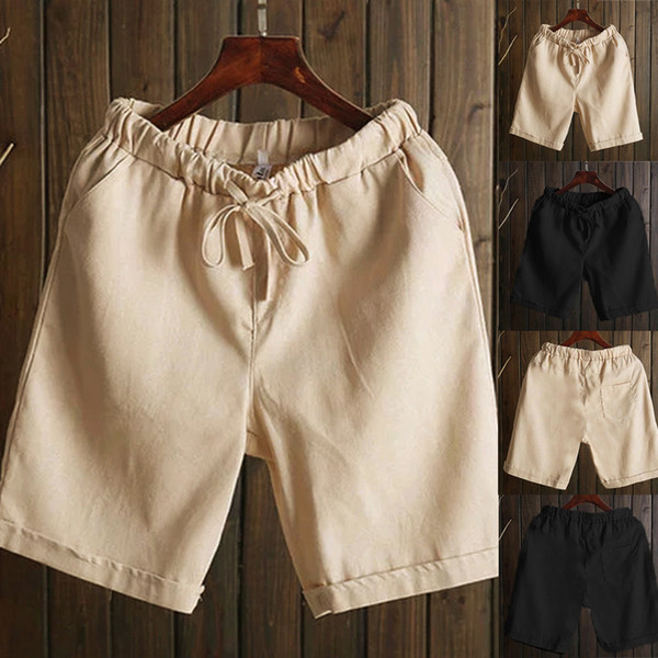 Women's shorts Solid Color Drawstring Casual Summer Beach large shorts Loose large size women's Lace-up