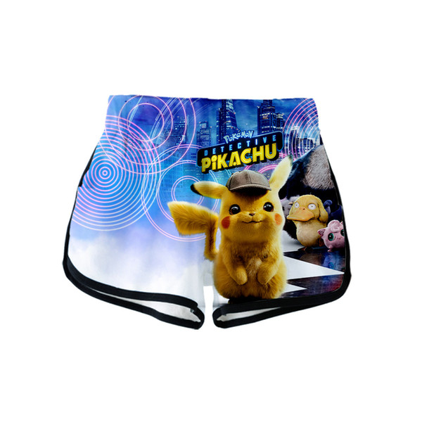 2019 NEW Anime Movie Detective Pikachu 3D print Summer Women Casual Harajuku Cute girl Hot Sale Sexy Shorts Clothes