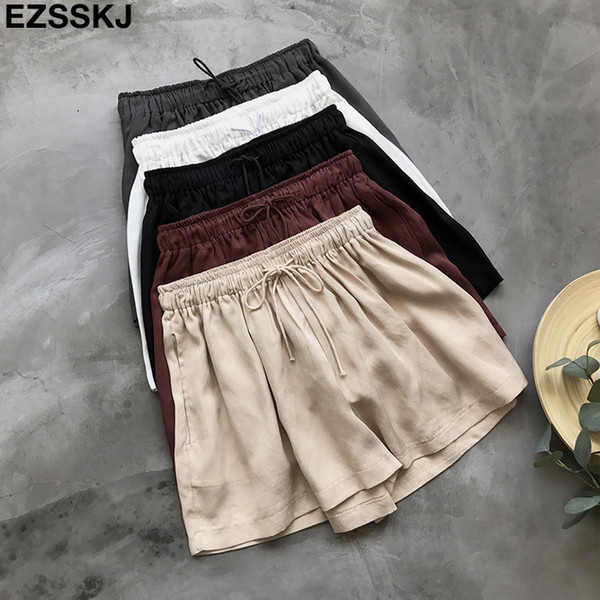 2019 summer new copper ammonia elastic waist loose Big size casual shorts women female Drawstring casual short