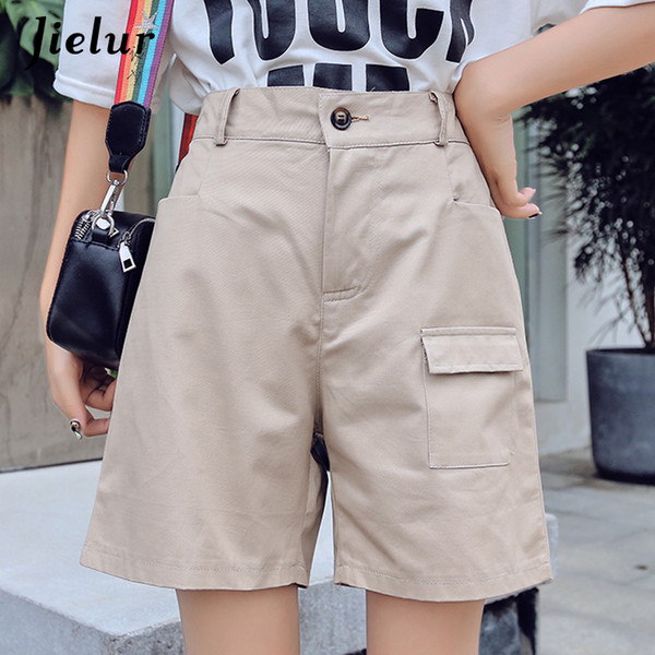 Shorts Woman Pockets Solid Color High Waist Ladies Short Simple Harajuku Cool M-5XL Spodenki Damskie Summer Shorts