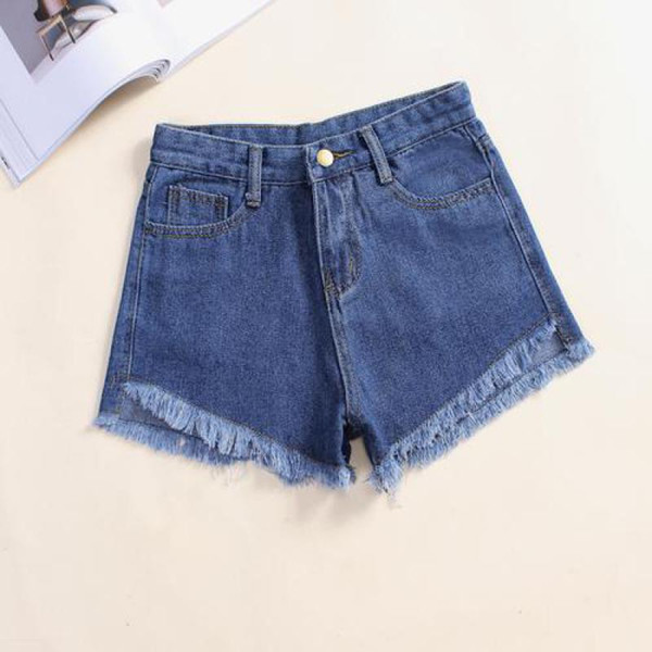 Women Summer High Waisted Casual Denim Shorts Loose Sexy Frayed Jeans Shorts Streetwear Female