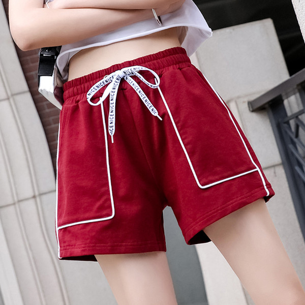 Praise Summer wide-leg shorts female high waist was thin wild loose large size shorts 2019 new wear thin running casual pantss25