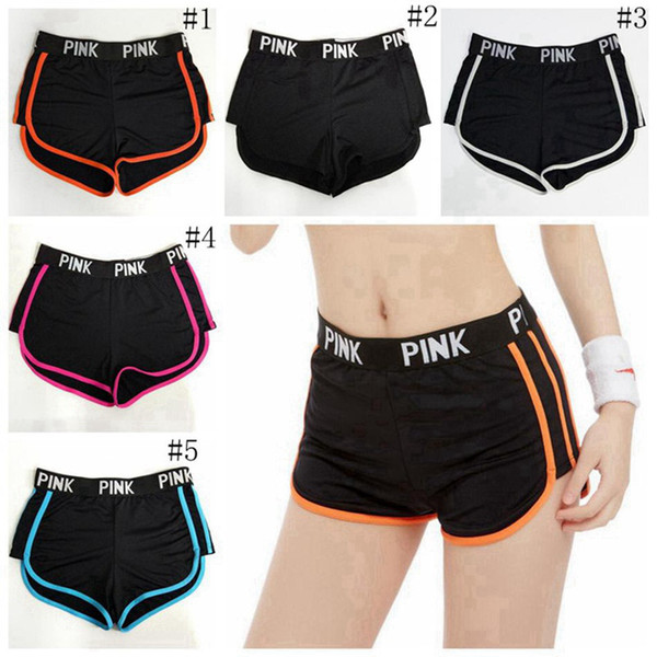 Letter Women Sport Fitness Yoga Shorts love pink Tights Athletic Shorts Ladies Running Leggings Gym Jogging Workout Sportswear 50pcs AP02e