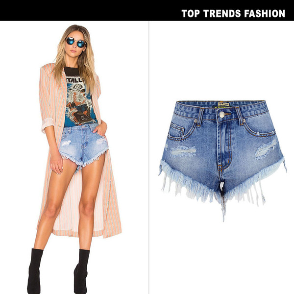 2019 High waist slim shorts European and American Style women's wear stars high waist jeans shorts Women's Summer Shorts with Slim Edge