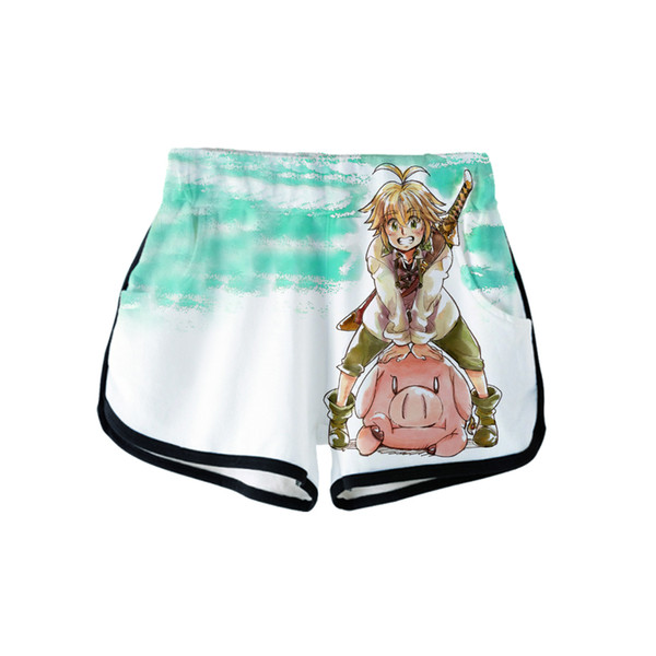 2019 new Anime nanatsu no taizai 2019 Spring Casual Hot Salt 3D Print Women Clohtes Shorts Kawaii Kpop Harajuku Summer Plub Size