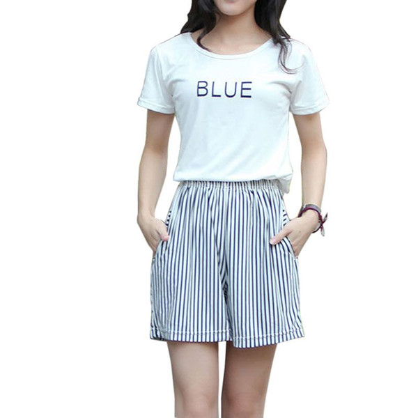 Casual Loose Wide Black Fashion White Shorts Casual High Brief And Waist Summer Womens Stripe Leg Striped