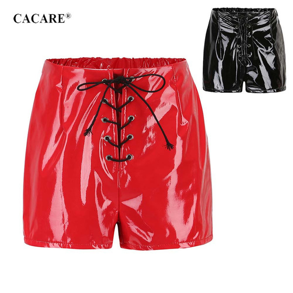 High Waisted PU Leather Shorts for Women Sexy Hot Shorts Summer Autumn Hotpants F0256 with Waist Belt