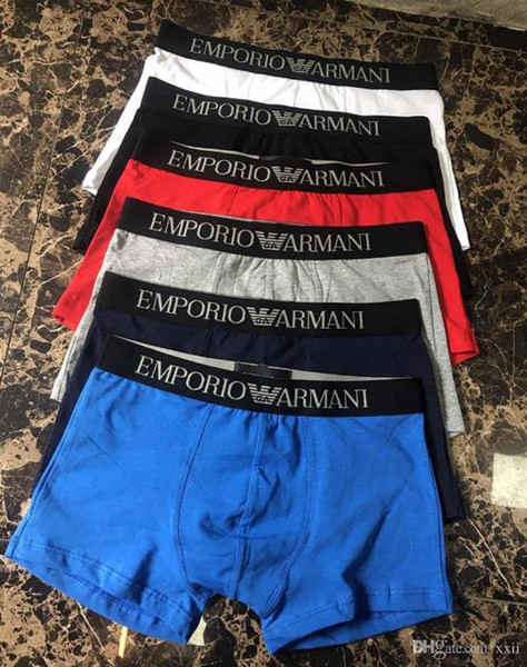 19ss Men Underwear Boxers Cotton 6 Color M-XXL Breathable Letter Underpants Shorts Brand Design Cuecas Tight Waistband POP