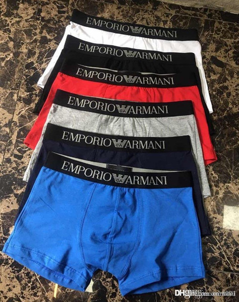 19ss Men Underwear Boxers Cotton 6 Color M-XXL Breathable Letter Underpants Shorts Brand Design Cuecas Tight Waistband POP