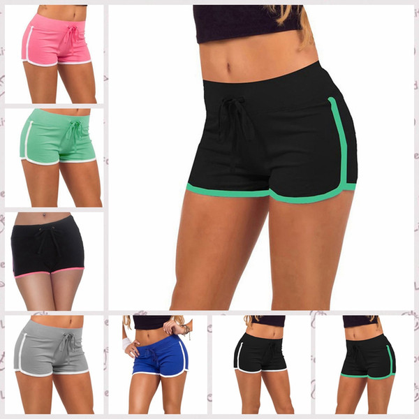 7 Colors Women Yoga Sports Shorts Cotton Gym Leisure Homewear Fitness Pants Drawstring Beach Shorts Summer Running Pants AAA25