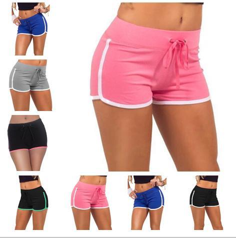 7 Colors Summer Women Yoga Sports Shorts Cotton Gym Leisure Homewear Fitness Pants Drawstring Beach Shorts Running Pants