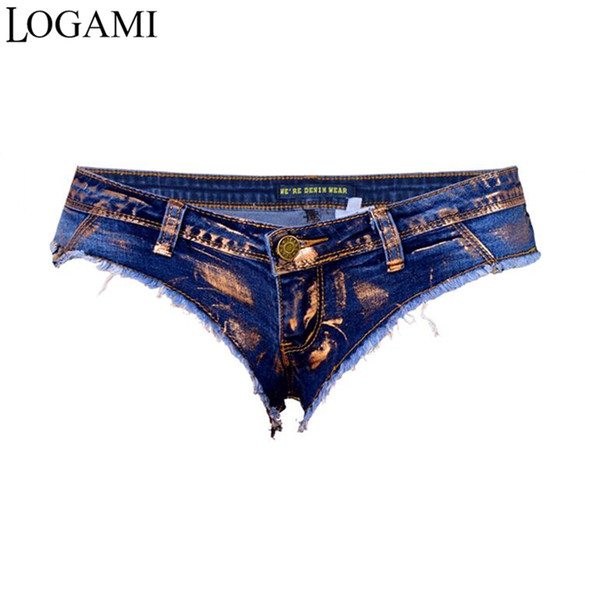 LOGAMI Mini Shorts Sexy Low Waist Denim Micro Shorts Women Party Clubwear Ladies Short Feminino Jeans S190423