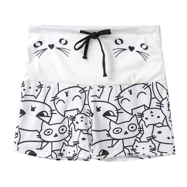 YOUYEDIAN Women's Shorts Casual Women Shorts Sexy New Fashion Cat Print Drawstring #w20