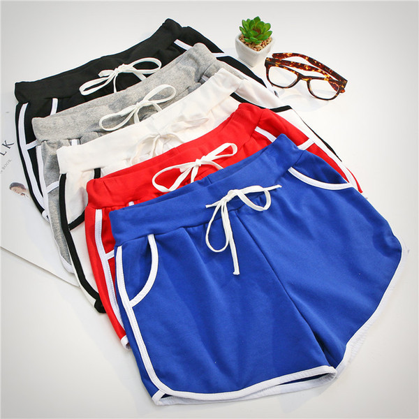 Summer Korean Style Women Clothes Leisure Elastic Waist Drawstring Shorts With Pocket Female Casual Short Feminino Fitness