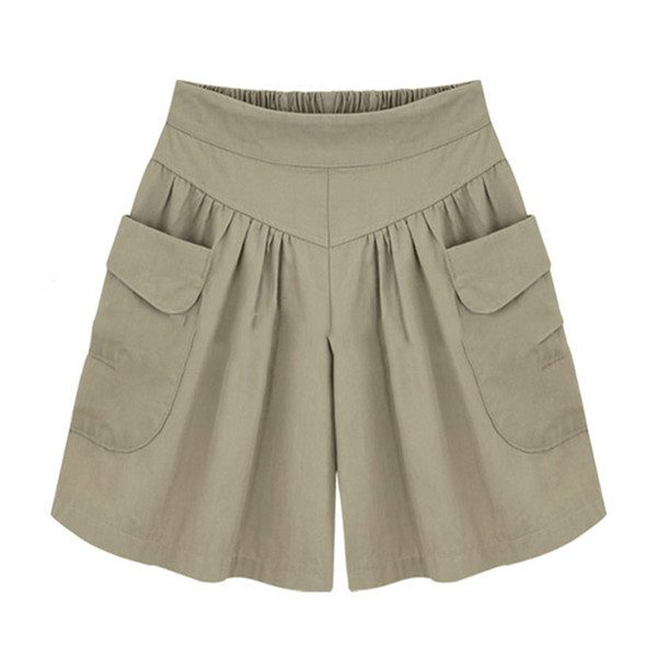 Raodaren 2019 Summer Plus size Short women Wide Leg Female Shorts Casual Loose Ladies Khaki High waist thin pantalones cortos