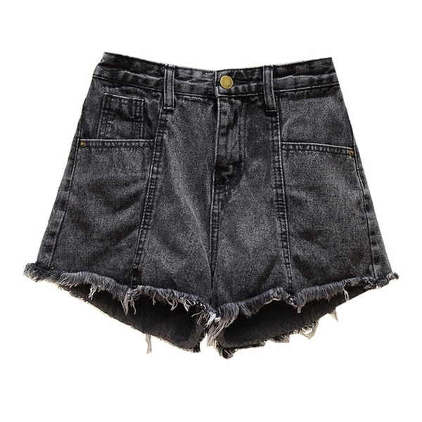 Streetwear Denim Shorts For Women 2019 Summer High Waist Blue Shorts With Tassel Pockets Mini Short Jeans Plus Size 5XL