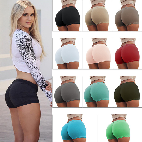 Short Femme Sexy 8 color Summer High Waist Elastic Fitness Shorts Women Leisure Female Short Mujer