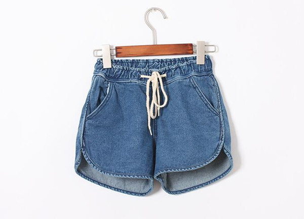 Denim shorts women's jeans women's summer new elastic waist loose denim shorts street trend denim shorts