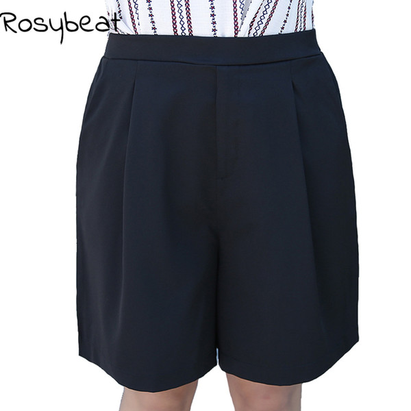 Women Shorts Plus Size High Waist Shorts Feminino Xl 2xl 3xl Large Size Summer Short Pants Quality Elegant Black Elastic Waist