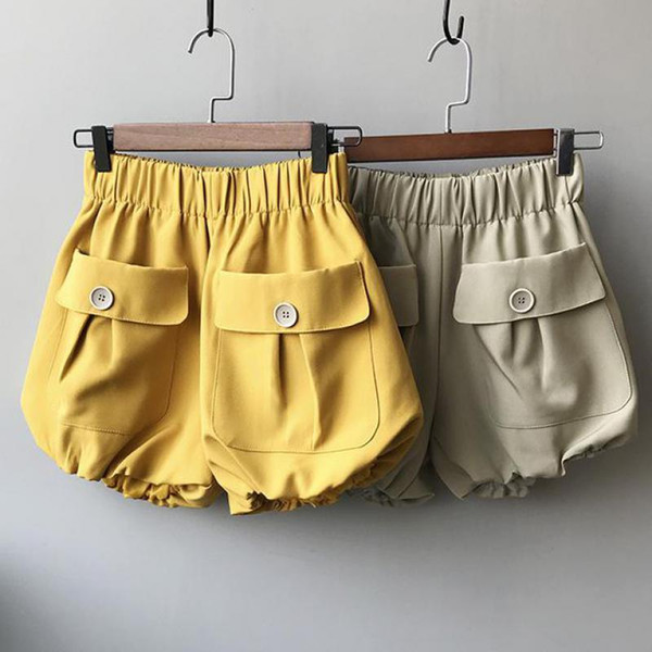 Women High Waist 5 Color Solid Shorts Elastic Waist Pockets Female Casual Stylish Shorts High Quality Pantalones Cortos T309