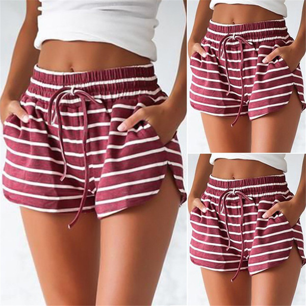 feitong 2019 New arrive female sexy Summer Women High Waist Slim Fit Short Pants Striped Sports Casual Shorts Korean Style