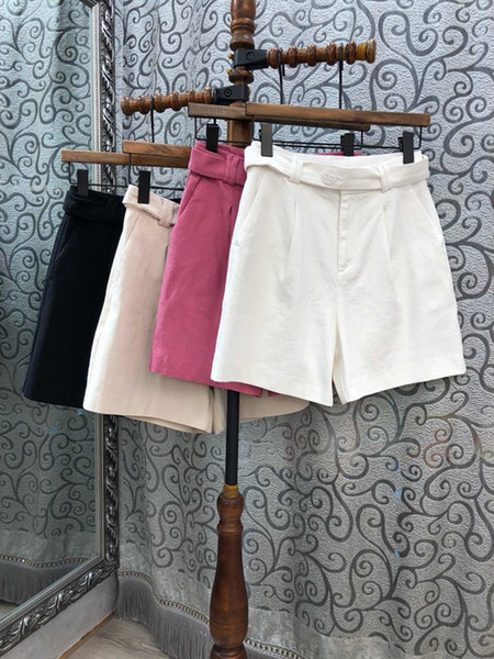 New Summer Women's Belt Decorative Pure Colored Bottom Shorts 516