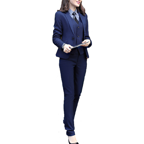 Women business Suit Office Laides Wear High Quality Jacket and Pant 2 pieces Set
