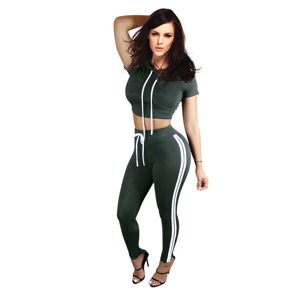 Womens Tracksuit Fashion Hooded Crop Top and Long Pants 2 Piece Set Female Cotton Casual Pants Suits Set Summer Outfits 6 Colors