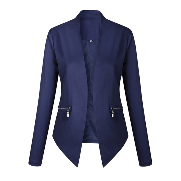 Wholesale-2017 Winter Autumn Elegant Outwear Blazer Female Women Blazers and Jackets Slim Ladies Office Work Wear Business Coats Tunic Top
