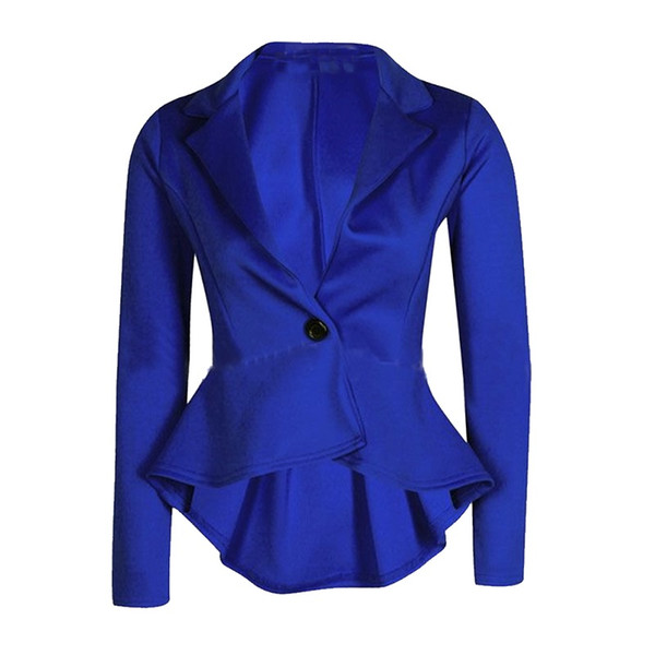 Autumn Winter Office Lady Blazers Fashion Single Button Notched Formal Solid Women Vadim Blazer