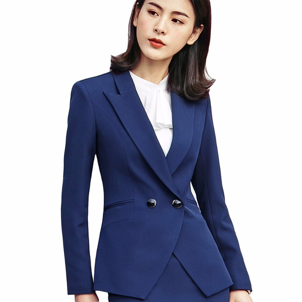 Black Blazer with Button Jackets And Blazer Office Lady Coat Business Formal Wear
