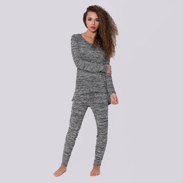 2017 Autumn Women Suits New Solid Top+Pants Hoodie 2 Piece Set Women Fitness Cotton Sportwear tracksuit