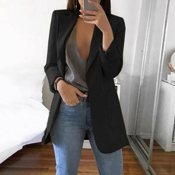 Laamei New Spring Fashion Blazer Jacket Women Suit European Style Work Thin Suit Blazer Long Sleeve Mujer Outerwear