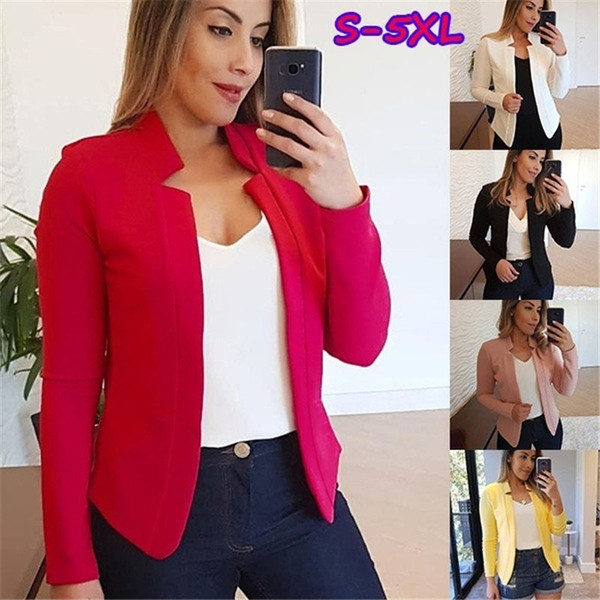 Autumn Winter Women Blazers Pure Color Long Sleeve Stand Collar Short Blazers Female Clothing New Arrival