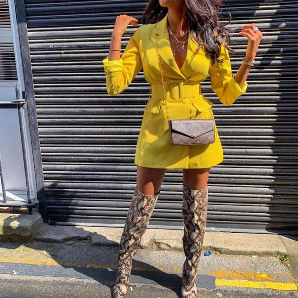 Women Retro Slim Fitness Long Sleeve Blazer Coat Button Casual Outwear Jacket Ladies Double Breasted Lapel Blazer Autumn
