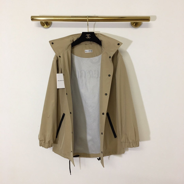 Quality Men's and women's fall and winter new letter printed loose hooded jacket
