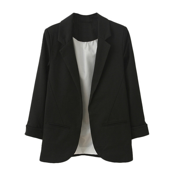blazer femme women blazers and jackets solid Cuffed Sleeve blaser femeninos Elegant Slim blazer Suit d90513