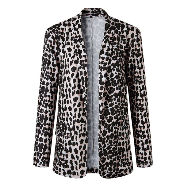 Shopping Outerwear Soft Slim Fit Snakeskin Printed Long Sleeve Casual Work Turn-down Collar Women Blazer Party Open Front