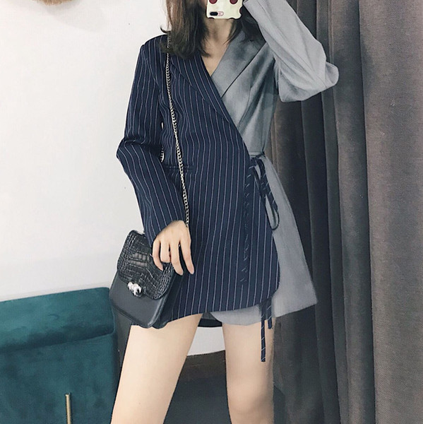 2018 Autumn Winter Korean Suit Blazer Women New Casual Patchwork Women Jackets Fashion Long Sleeve Blazer Outerwear