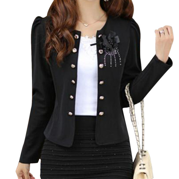 women summer style clothing outerwear slim women coat jacket feminine blazer black L