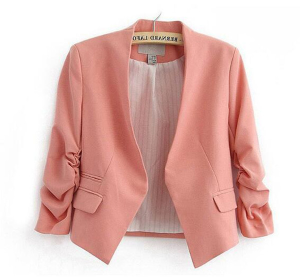 The woman spring and autumn high-quality goods han version new fund tide individuality slim body nine points sleeve suit coat / S-XL