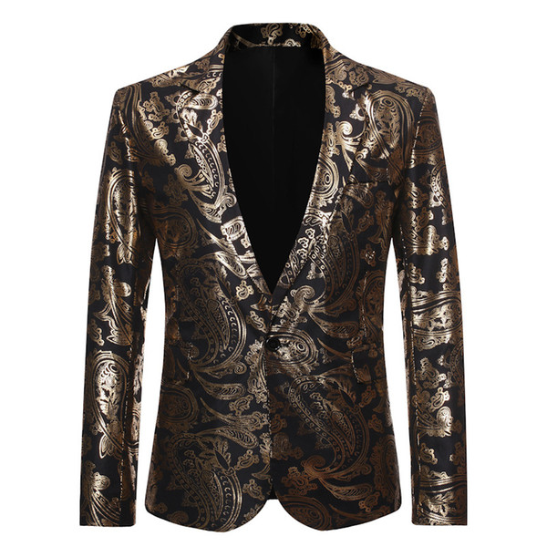 Ouma Autumn New Products Casual Small Suit Run Bronze Formal Dress Nightclub Flower Coat