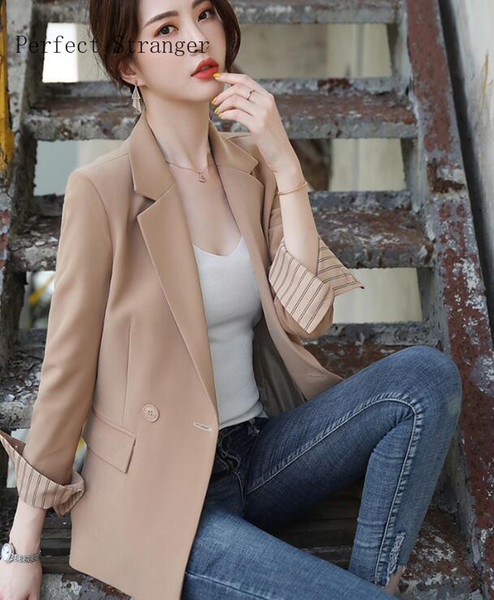 2020 Spring Summer New Arrival Hot Sale Leisure Turn-down Collar Long Sleeve Women Suit Coat