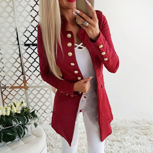 Fashion Suit Jacket Female Spring And Autumn The Self-cultivation In The Long Section Of Autumn Casual Suit Jacket