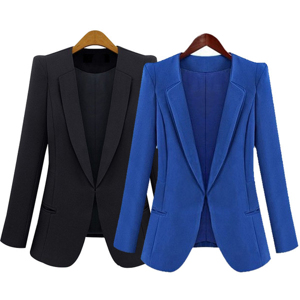 Hot Sale New Spring Autumn Women Slim Blazer Coat Fashion Casual Jacket Long Sleeve Suit Blazers Work Wear CXZ
