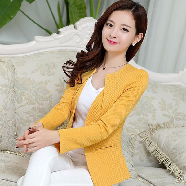 Spring Women Slim Blazer Coat New Fashion Casual Jacket Long Sleeve One Button Suit Ladies Blazers Work Business Suits